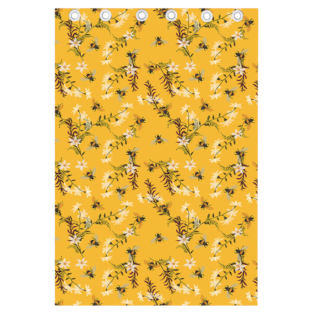 Bee Drawing Pattern Print Curtain