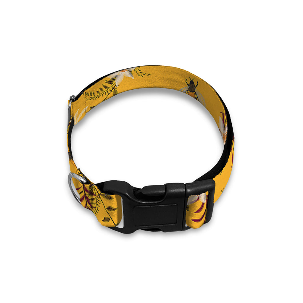 Bee Drawing Pattern Print Dog Collar