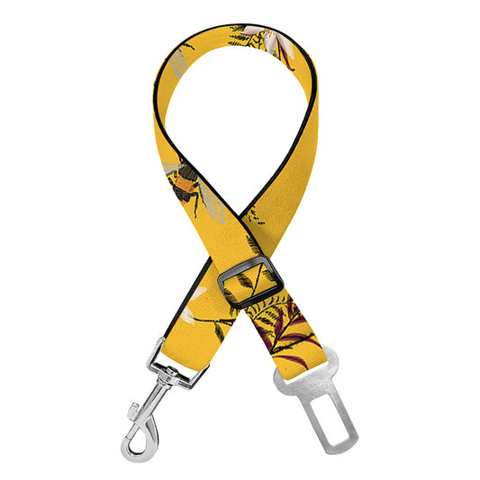 Bee Drawing Pattern Print Dog Seat Belt