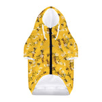 Bee Drawing Pattern Print Dog Zip Up Hoodie