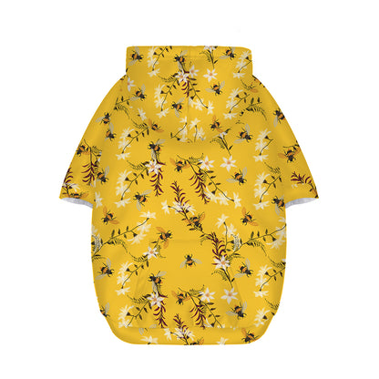 Bee Drawing Pattern Print Dog Zip Up Hoodie