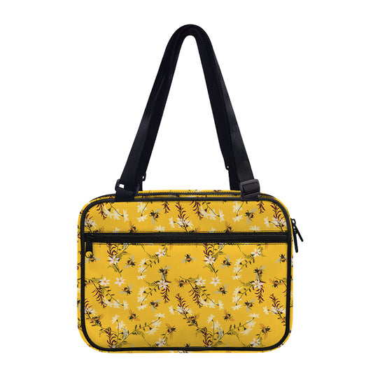 Bee Drawing Pattern Print Double Strap Bible Bag