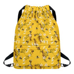 Bee Drawing Pattern Print Drawstring Backpack