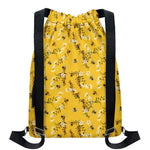 Bee Drawing Pattern Print Drawstring Backpack