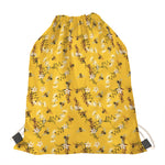 Bee Drawing Pattern Print Drawstring Bag