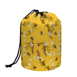 Bee Drawing Pattern Print Drawstring Makeup Bag