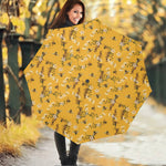 Bee Drawing Pattern Print Foldable Umbrella
