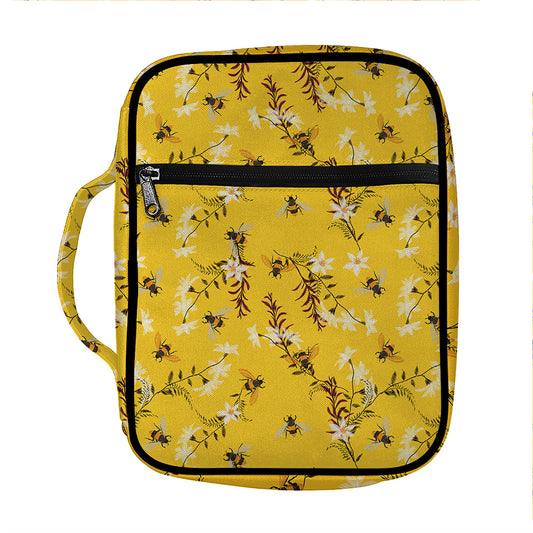 Bee Drawing Pattern Print Front Pocket Bible Bag