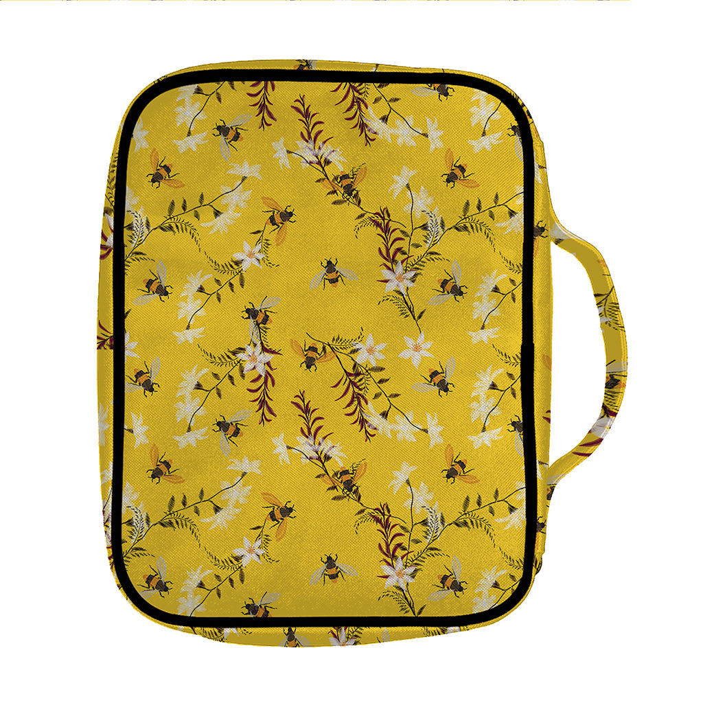 Bee Drawing Pattern Print Front Pocket Bible Bag