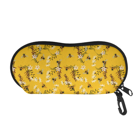 Bee Drawing Pattern Print Glasses Case