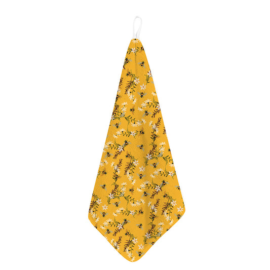 Bee Drawing Pattern Print Hand Towel