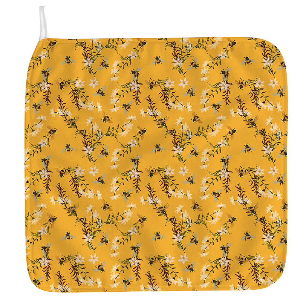 Bee Drawing Pattern Print Hand Towel