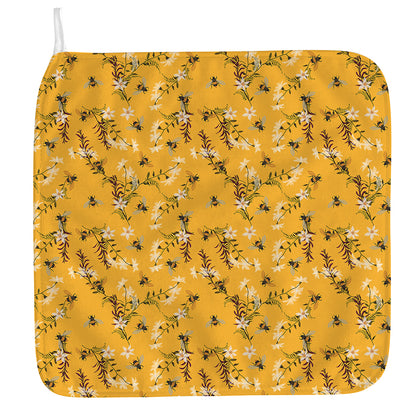Bee Drawing Pattern Print Hand Towel