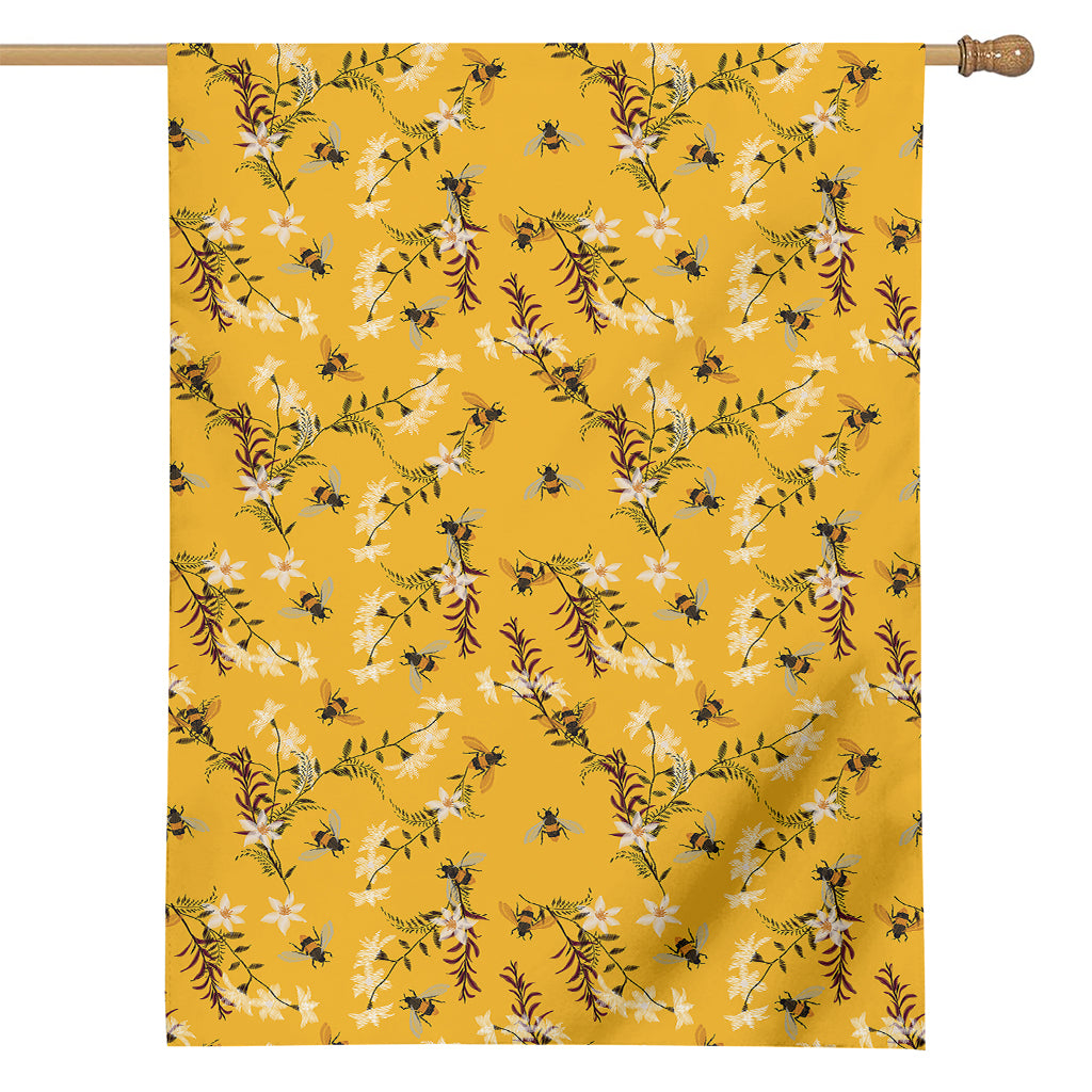Bee Drawing Pattern Print House Flag