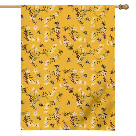 Bee Drawing Pattern Print House Flag