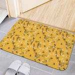 Bee Drawing Pattern Print Indoor Door Mat