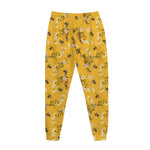 Bee Drawing Pattern Print Jogger Pants