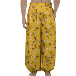 Bee Drawing Pattern Print Lantern Pants