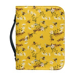 Bee Drawing Pattern Print Leather Bible Cover