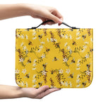 Bee Drawing Pattern Print Leather Bible Cover