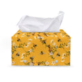 Bee Drawing Pattern Print Leather Tissue Box Cover