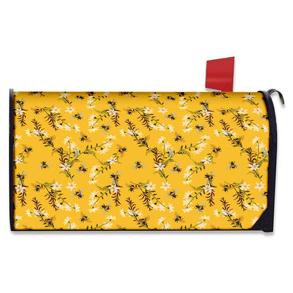 Bee Drawing Pattern Print Mailbox Cover