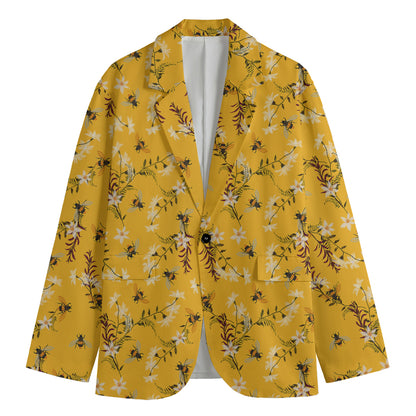 Bee Drawing Pattern Print Men's Blazer