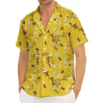 Bee Drawing Pattern Print Men's Deep V-Neck Shirt