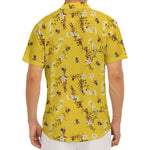 Bee Drawing Pattern Print Men's Deep V-Neck Shirt