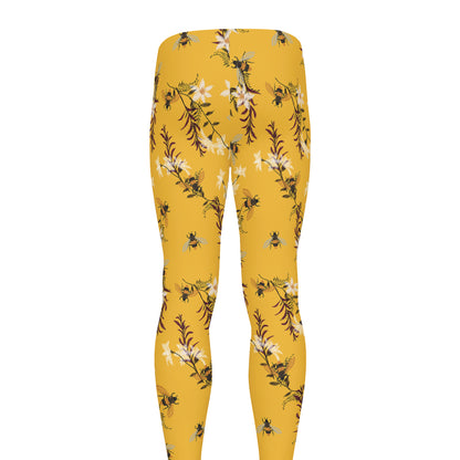 Bee Drawing Pattern Print Men's leggings