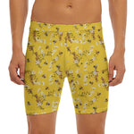 Bee Drawing Pattern Print Men's Long Boxer Briefs