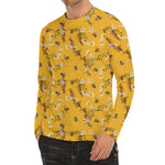 Bee Drawing Pattern Print Men's Long Sleeve Rash Guard