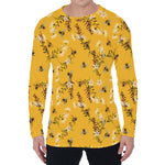 Bee Drawing Pattern Print Men's Long Sleeve T-Shirt
