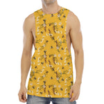 Bee Drawing Pattern Print Men's Muscle Tank Top