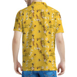 Bee Drawing Pattern Print Men's Polo Shirt