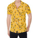 Bee Drawing Pattern Print Men's Shirt