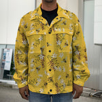 Bee Drawing Pattern Print Men's Shirt Jacket