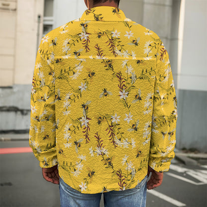 Bee Drawing Pattern Print Men's Shirt Jacket