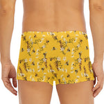 Bee Drawing Pattern Print Men's Short Boxer Briefs