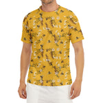 Bee Drawing Pattern Print Men's Short Sleeve Rash Guard