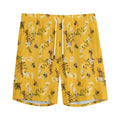 Bee Drawing Pattern Print Men's Athletic Shorts