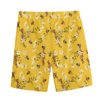 Bee Drawing Pattern Print Men's Sports Shorts
