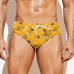 Bee Drawing Pattern Print Men's Swim Briefs