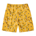 Bee Drawing Pattern Print Men's Swim Trunks
