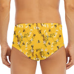 Bee Drawing Pattern Print Men's Triangle Swim Briefs