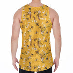Bee Drawing Pattern Print Men's Velvet Tank Top