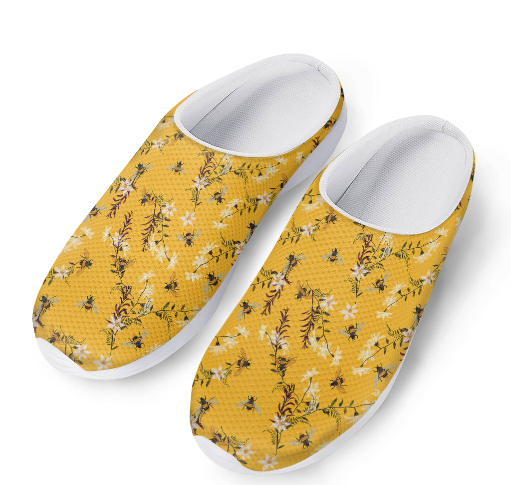 Bee Drawing Pattern Print Mesh Casual Shoes