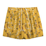 Bee Drawing Pattern Print Mesh Shorts