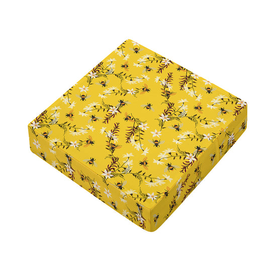 Bee Drawing Pattern Print Outdoor Seat Cushion Cover
