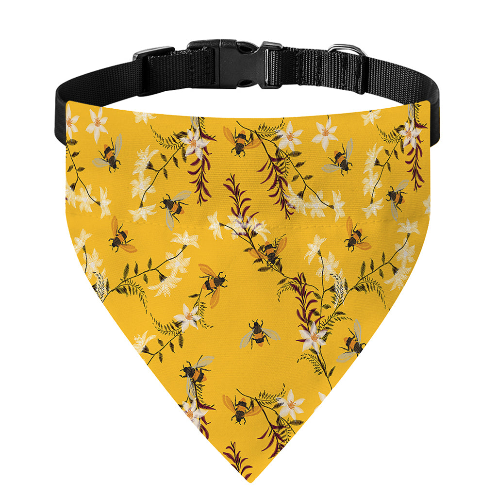 Bee Drawing Pattern Print Over The Collar Dog Bandana